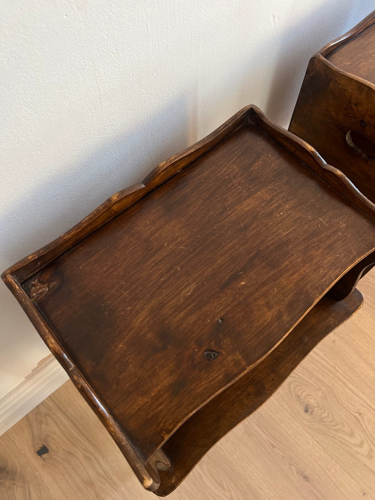 PAIR OF FRENCH WOODEN BEDSIDE TABLES