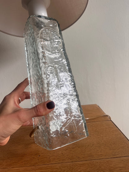 70S SWEDISH GLASS TABLE LAMP