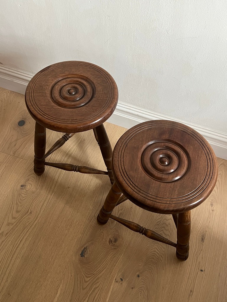 PAIR OF FRENCH WOODEN STOOLS