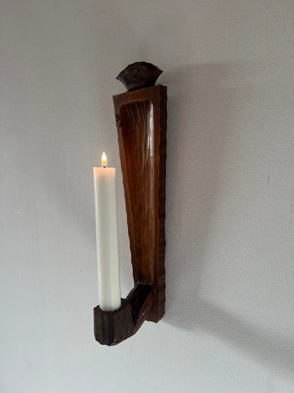 PAIR OF SLIM WOODEN SCONCES