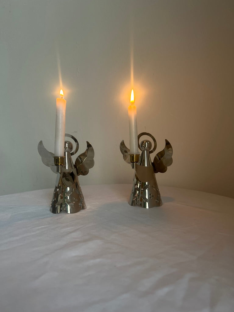 PAIR OF ANGEL CANDLE HOLDERS