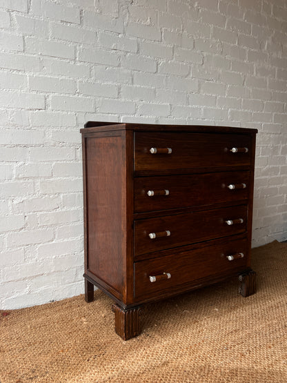 ART DECO CHEST WITH CHROME HANDLES