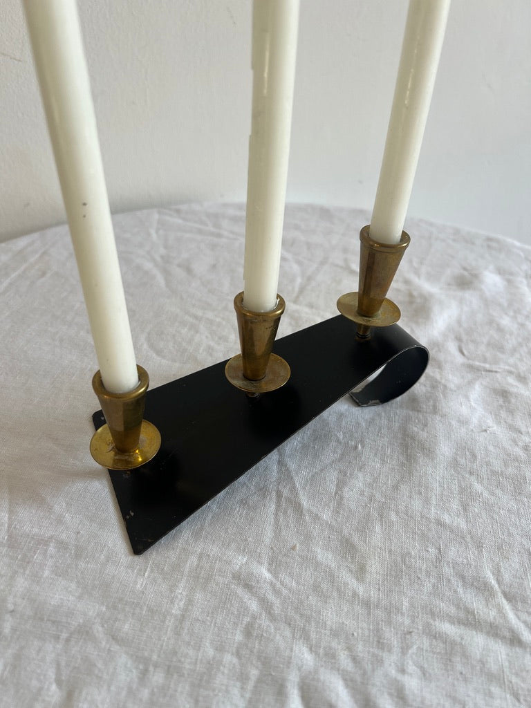 SLANTED BLACK CANDLE HOLDER