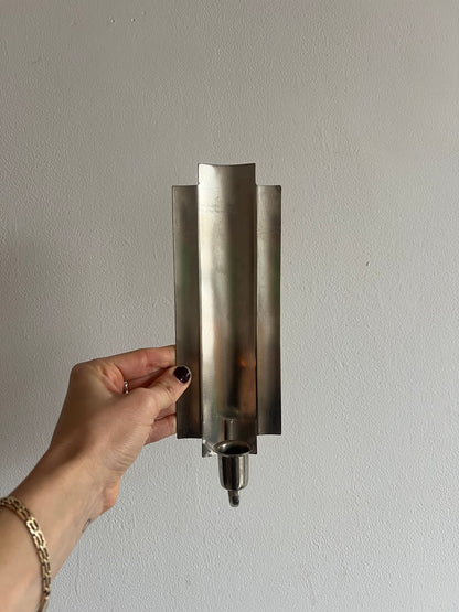 PAIR OF SILVER ENGRAVED SCONCES