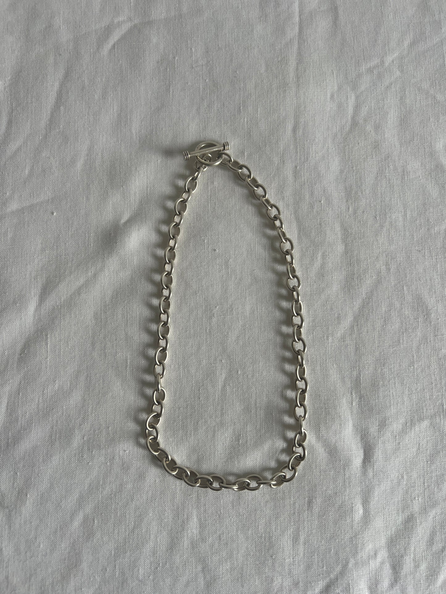 ANCHOR SILVER NECKLACE WITH DETAILED T BAR