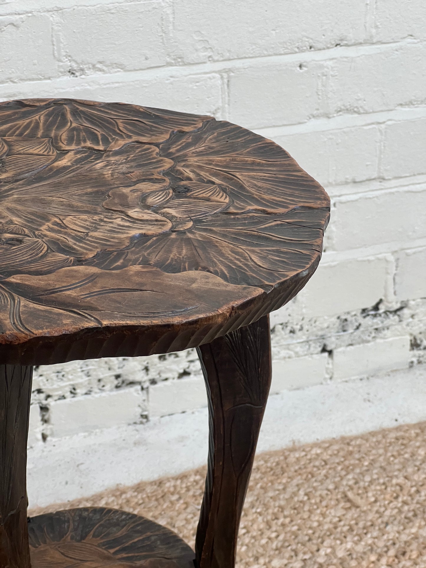 LIBERTY OF LONDON CARVED SIDE TABLE