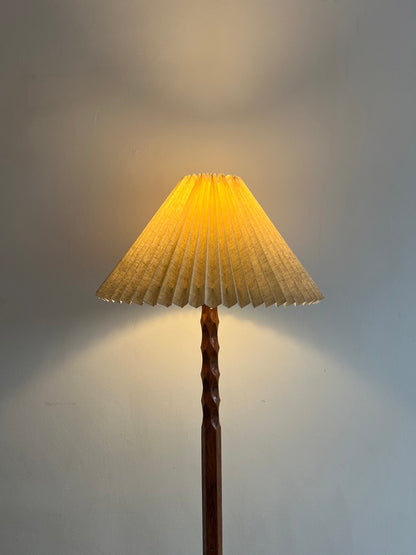 TALL WOODEN ART DECO FLOOR LAMP