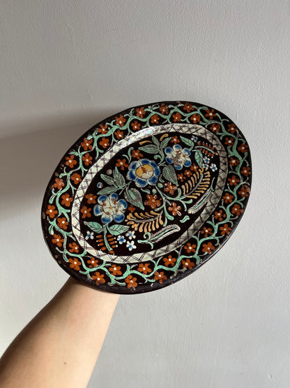 OVAL HAND PAINTED SERVING PLATE