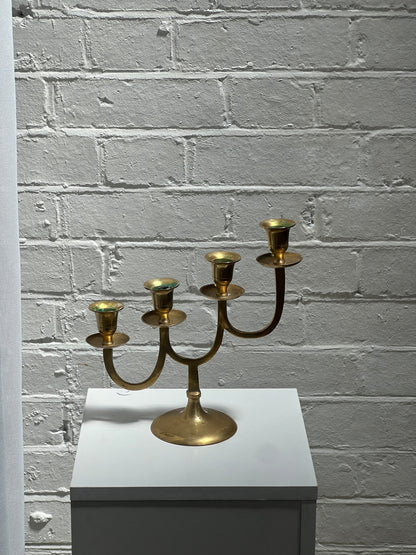 STAGGERED BRASS CANDLE HOLDER