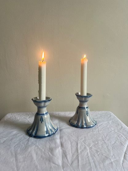 PAIR OF SWEDISH 30S CERAMIC CANDLE HOLDERS