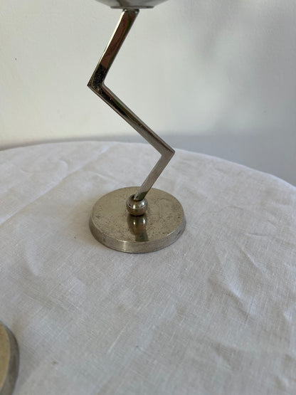 SMALL CHROME ZIG ZAG CANDLE HOLDERS