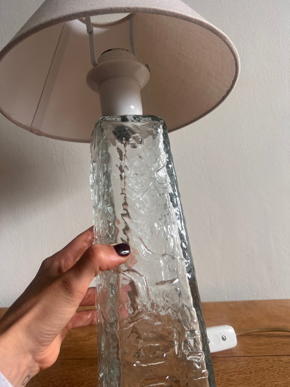 70S SWEDISH GLASS TABLE LAMP