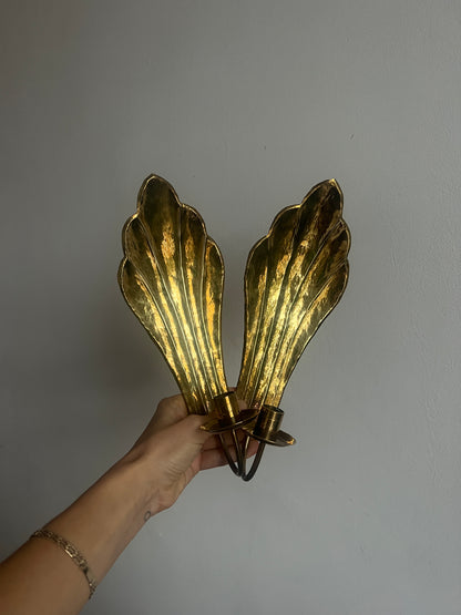 BRASS SHELL HAMMERED SCONCES