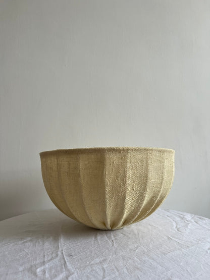Baby yellow linen cocoon light shade