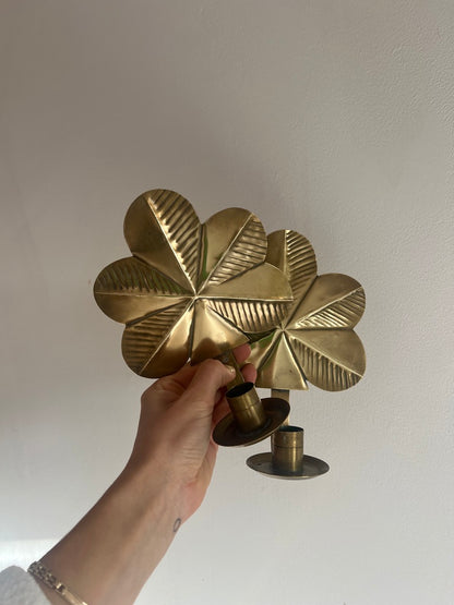 PAIR OF SWEDISH LEAF SCONCES