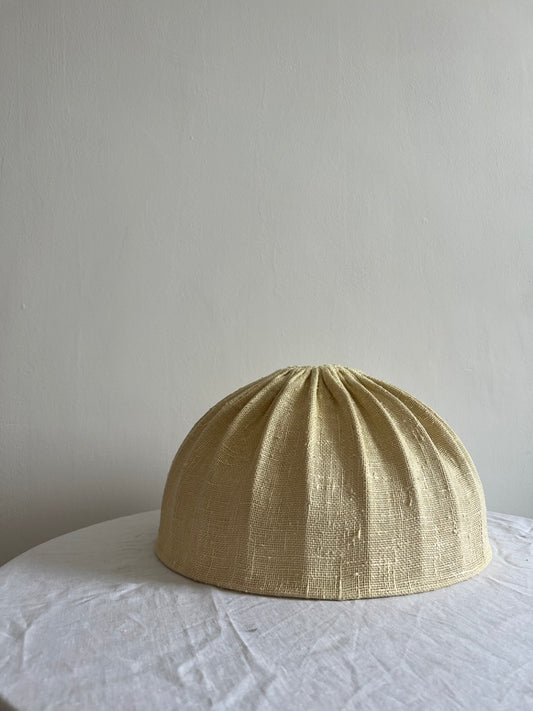 Baby yellow linen cocoon light shade