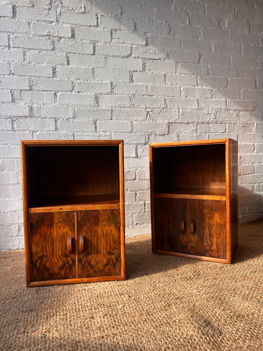 PAIR OF HERBERT E GIBBS WALNUT BEDSIDE TABLES