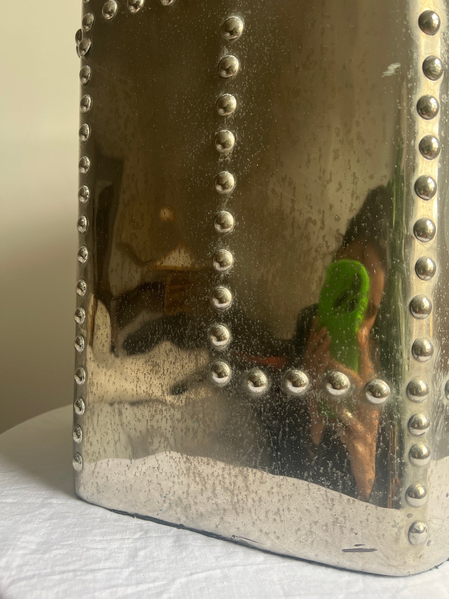 Riveted aluminium  hexagonal stool/ side table