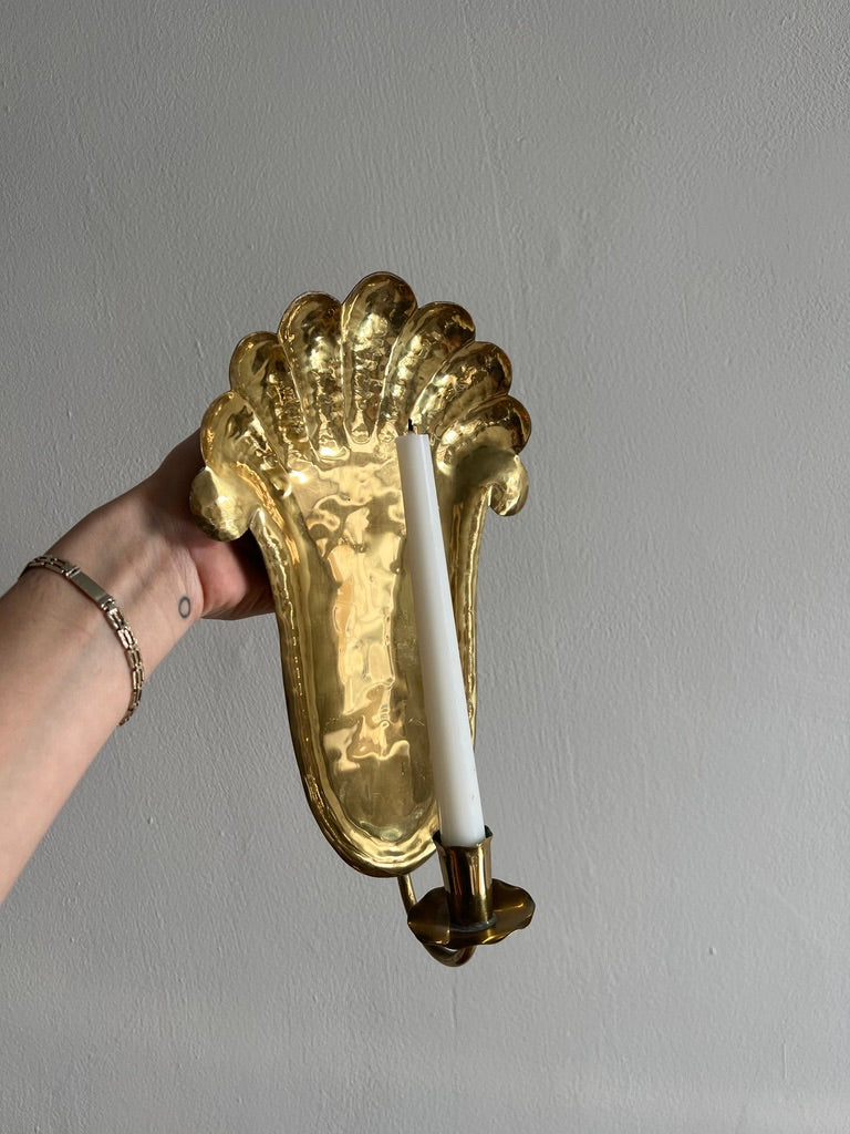 PAIR OF BRASS SCONCES