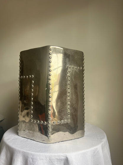 Riveted aluminium  hexagonal stool/ side table