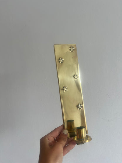 Pair of brass star sconces