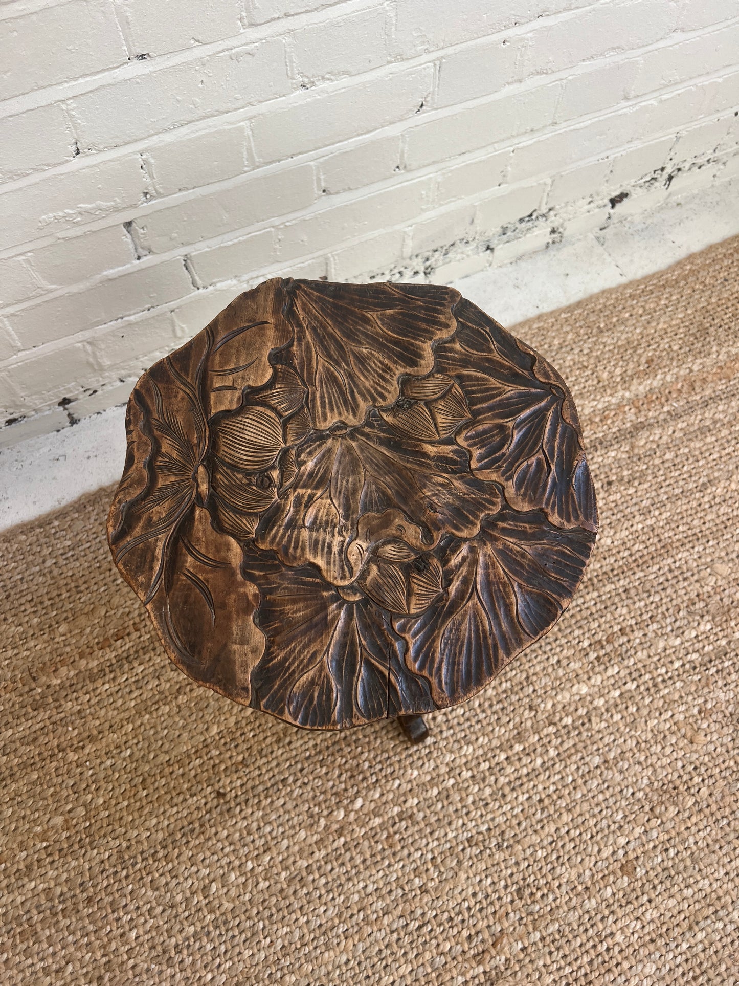 LIBERTY OF LONDON CARVED SIDE TABLE