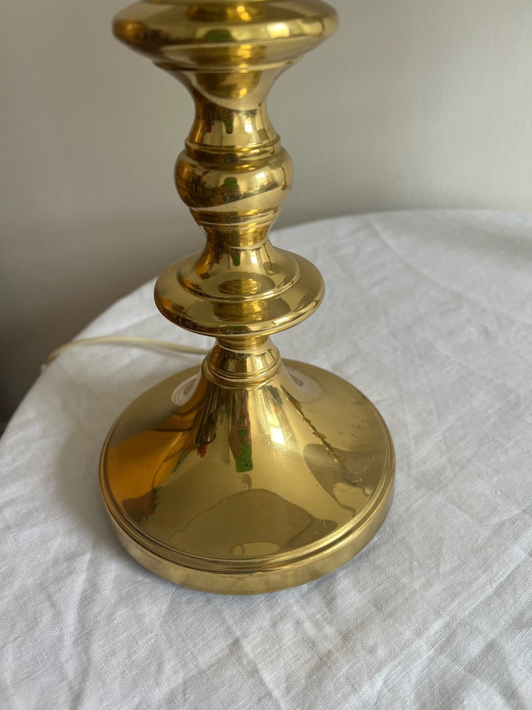 Pair of Mid Century Swedish brass matching table lamps