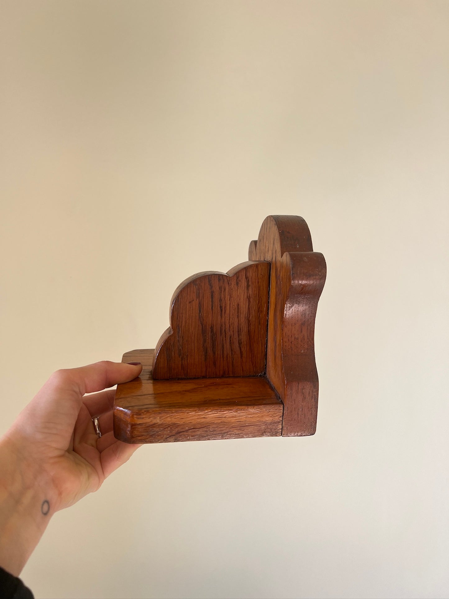 PAIR OF WOODEN CLOUD BOOK ENDS
