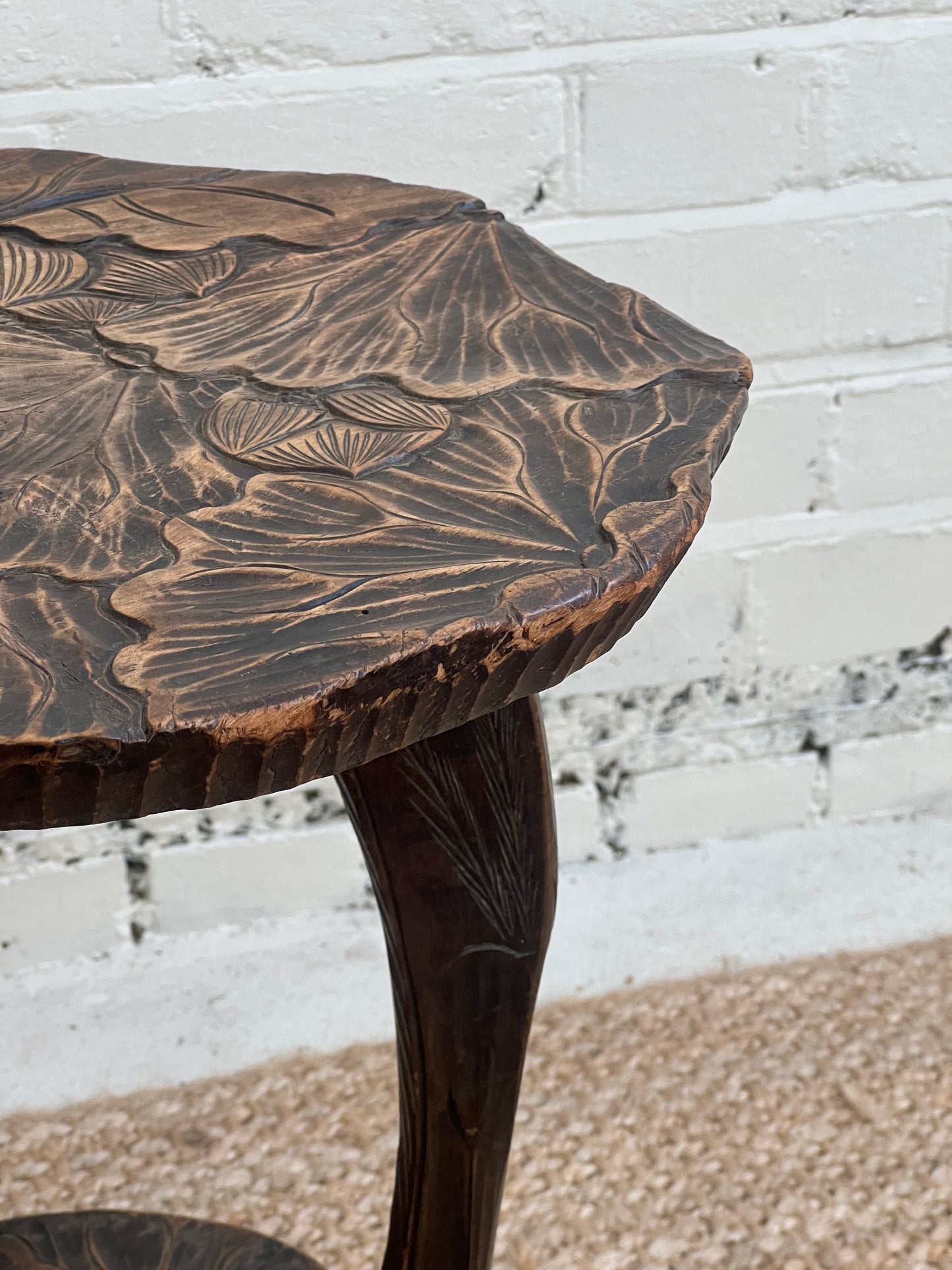 LIBERTY OF LONDON CARVED SIDE TABLE