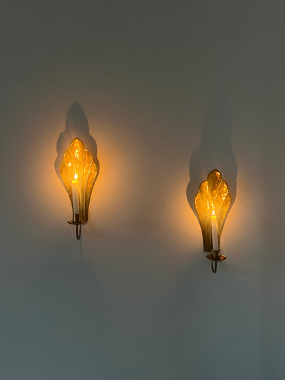 BRASS SHELL HAMMERED SCONCES