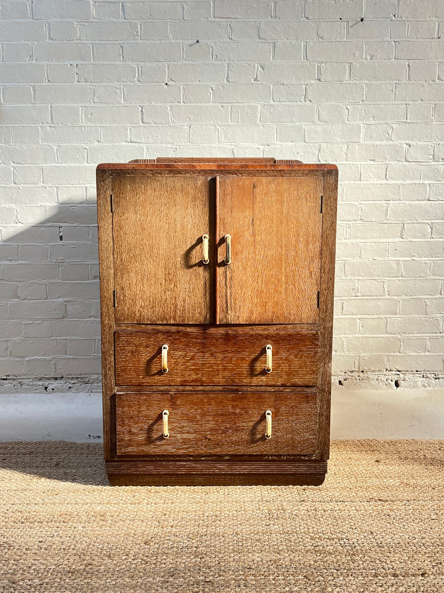 ART DECO LIMED OAK CABINET