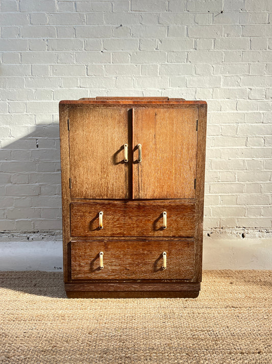 ART DECO LIMED OAK CABINET