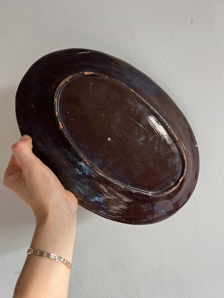 OVAL HAND PAINTED SERVING PLATE