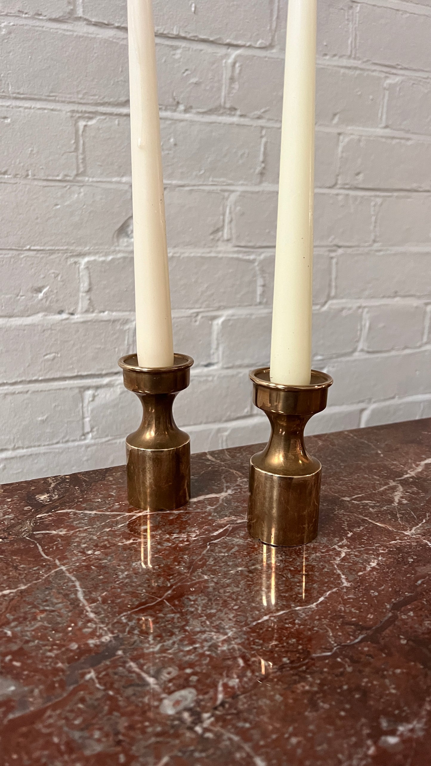 PAIR OF BRASS CANDLE STICKS