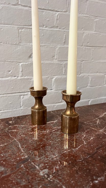 PAIR OF BRASS CANDLE STICKS