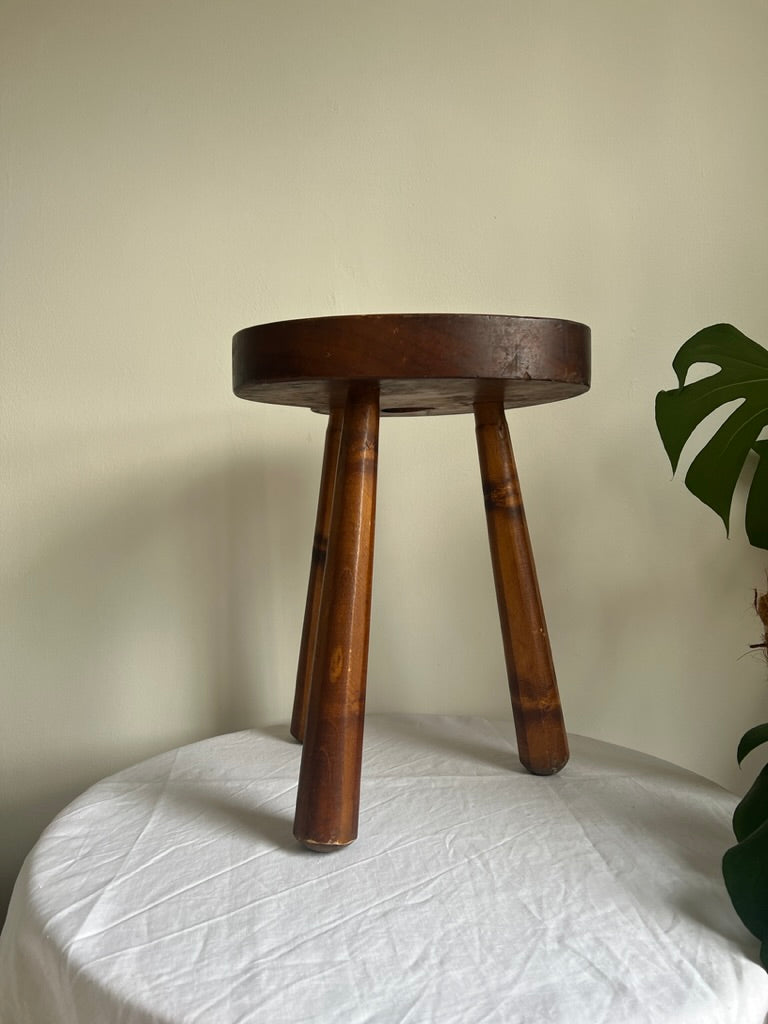 French art palette heart shaped wooden tripod stool