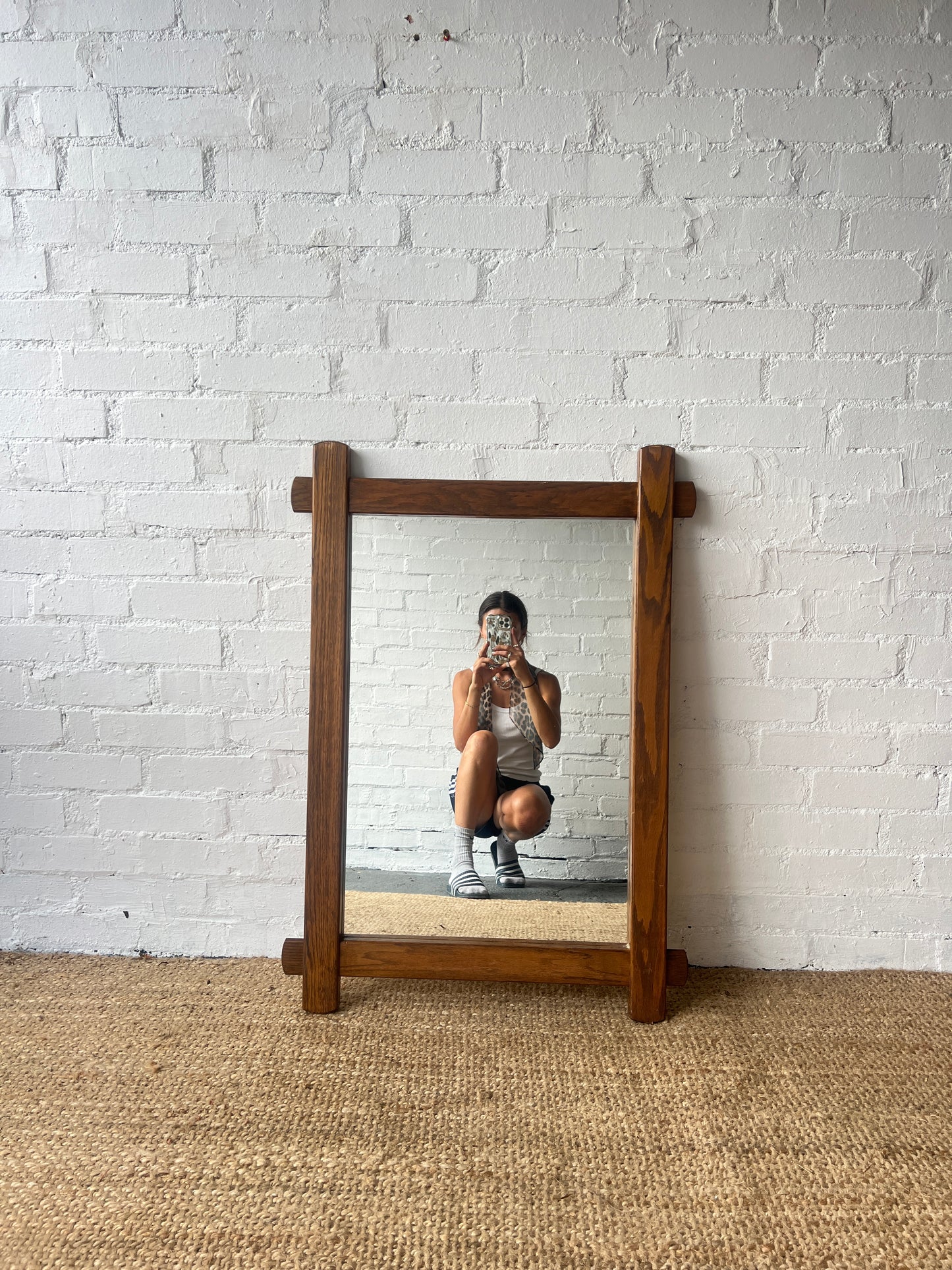 LARGE WOODEN BELGIUM MIRROR