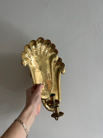 PAIR OF BRASS SCONCES