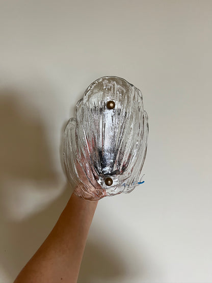60S PAIR OF GLASS WALL LIGHTS
