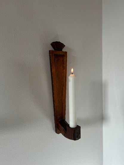 PAIR OF SLIM WOODEN SCONCES