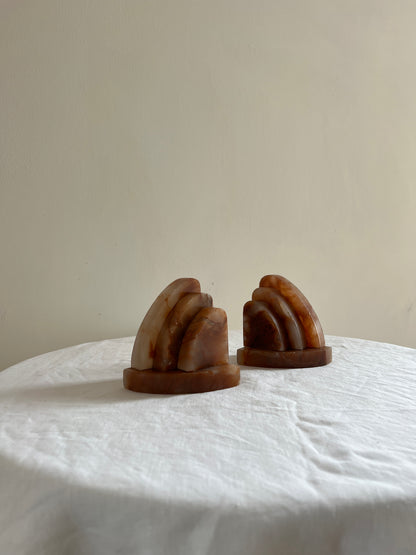 PAIR OF ONYX ART DECO BOOK ENDS