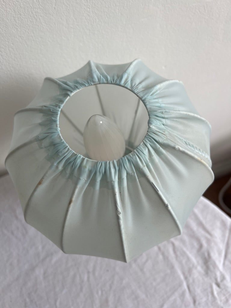 Pair of baby blue cocoon bedside lights