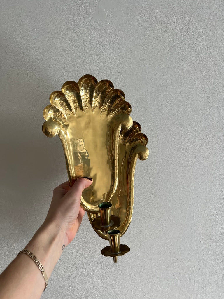 PAIR OF BRASS SCONCES