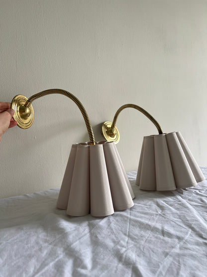 PAIR OF BRASS BENDABLE WALL LIGHTS