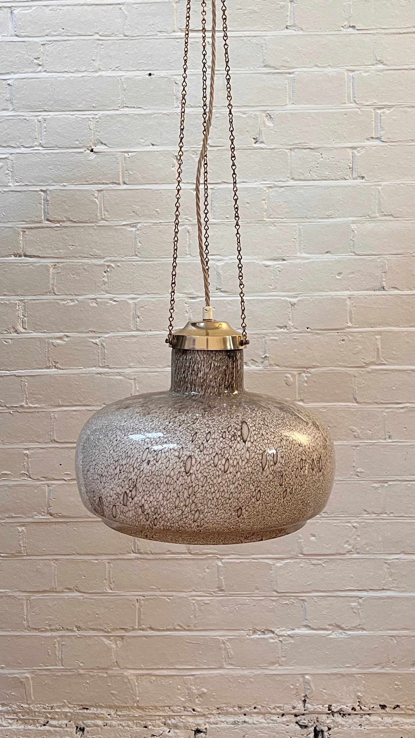 70S SWEDISH GLASS PINK PENDANT