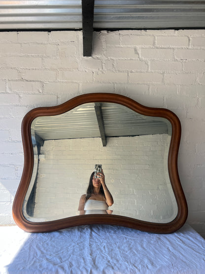 EXTRA LARGE WAVY WALNUT MIRROR