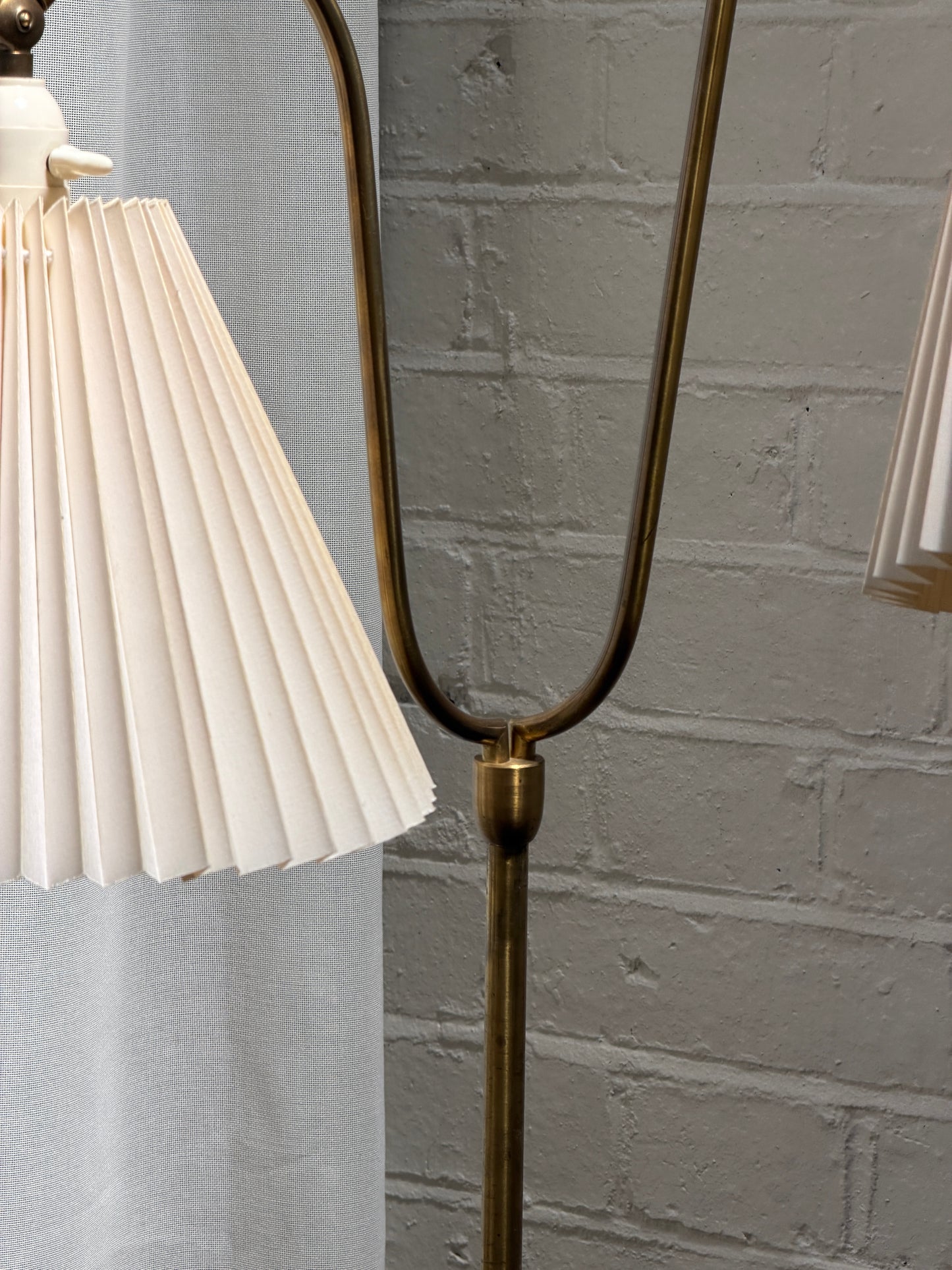 SWEDISH SWAN ARM BRASS FLOOR LAMP