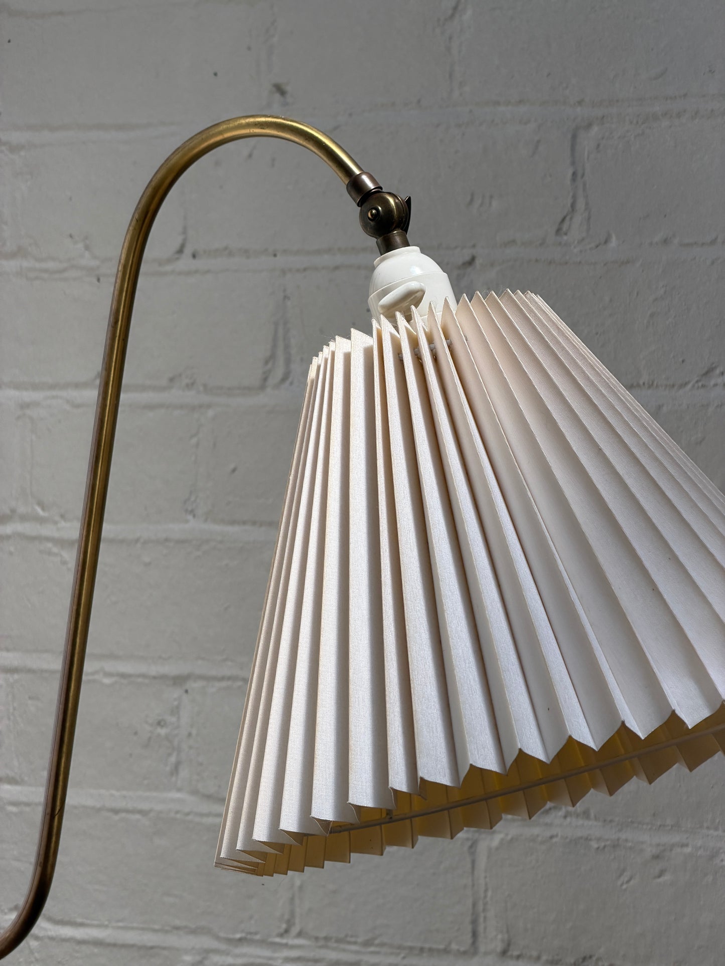 SWEDISH SWAN ARM BRASS FLOOR LAMP