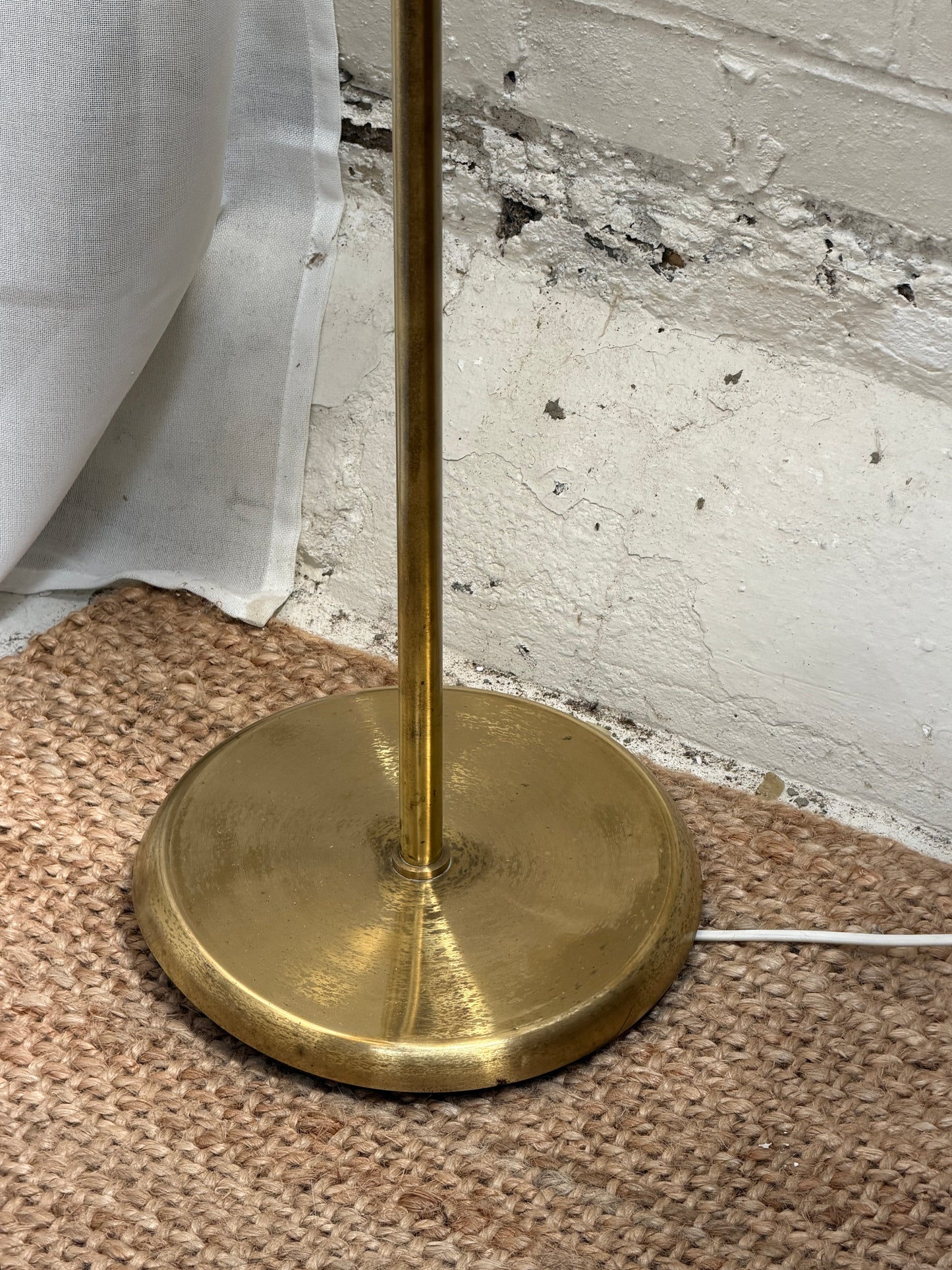 SWEDISH SWAN ARM BRASS FLOOR LAMP