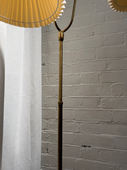 SWEDISH SWAN ARM BRASS FLOOR LAMP